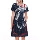 thumbnail image 1 of Disketp Bulldog with Forest Flag para Vestido de Manga Corta para Mujeres, Vestidos de Verano para Mujeres, Casual y Holgado para la Playa, 1 of 6