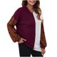 thumbnail image 1 of Moda mujer Casual manga larga estampado leopardo Patchwork señoras Tops sudaderas Fridja FKASFK3797, 1 of 6