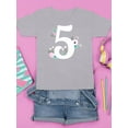 thumbnail image 3 of Number 5 With Flowers T-Shirt Juniors -Image by Shutterstock,  Medium, 3 of 4
