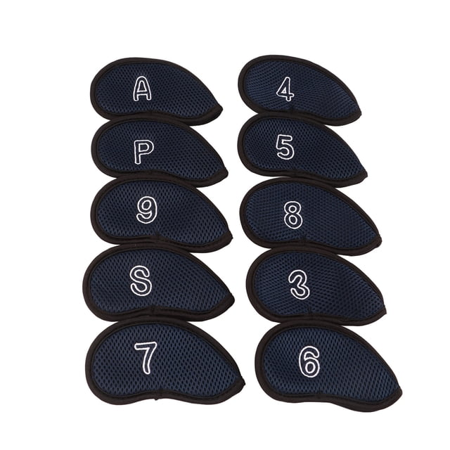 Housse de Protection pour Club, Housse de Tête de Golf Respirante et Résistante aux Rayures Imperméable avec Chiffres pour Entraînement de Golf Gris Clair, Orange, Rouge, Bleu Foncé