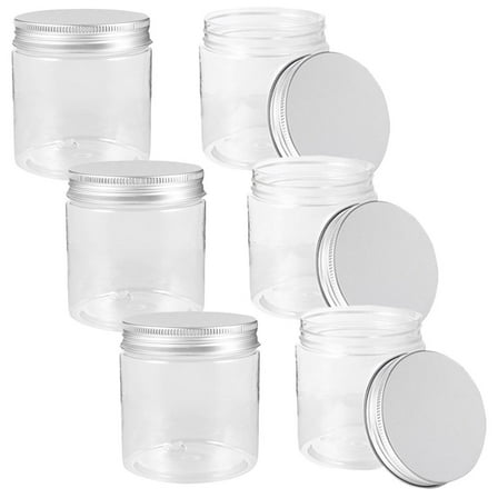 Amosfun Wide Mouth Storage Jars Mason Jar PET Food Storage Family Members Kitchen Use 6pcs