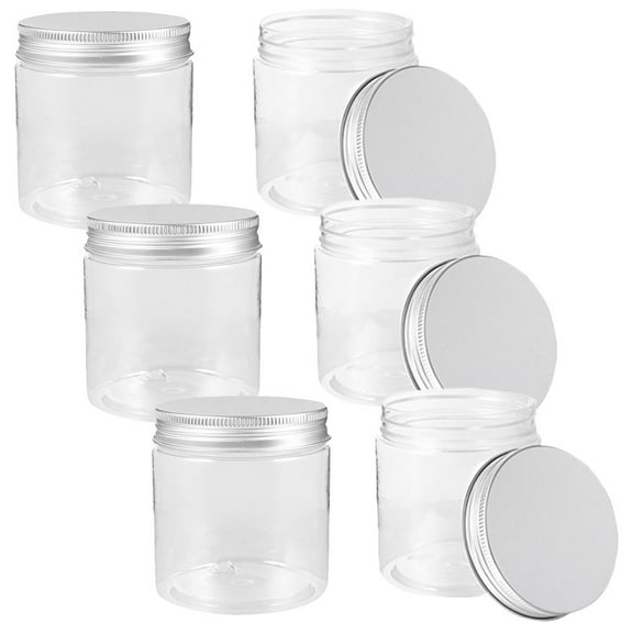 Amosfun Wide Mouth Storage Jars Mason Jar PET Food Storage Family Members Kitchen Use 6pcs