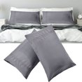 thumbnail image 4 of Fundas de almohada a prueba de polvo de poliéster transpirable para aliviar las alergias, tamaño Queen, color gris, paquete de 2, 4 of 7