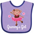 thumbnail image 3 of Inktastic Grammy Girl Ballerina Monkey Girls Baby Bib, 3 of 4