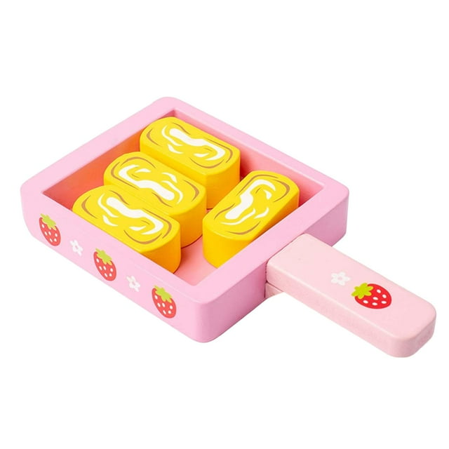 bedienty Wood Mini Kitchen Cookware Set Integrates Kitchen Realistic Food Set Into Childrens Playtime Toy Rice Cake Toy