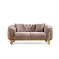 thumbnail image 6 of Vanessa 3 Piece Living Room Set Finished with Velvet Upholstery in Taupe, 6 of 14