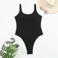 thumbnail image 3 of Women Candy Color Monokini U-Neck Backless One-Piece Swimsuit Quick-Drying Bathing Suit Beachwear, 3 of 6
