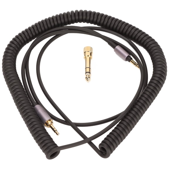 YAHHU 3.5mm Sound Spring Cable Retractable 9.8 ft / 3 m Plug and Play Universal Audio Cord with XLR Adapter High Fidelity Transmission for Home Stereo Sound Systems MP4 Players and Headphones