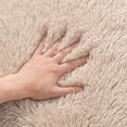 thumbnail image 5 of BERTHMEER 3'x5' Small Shag Area Rugs for Entryway Doormats Indoor Bathroom Office Modern Checkered Geometric Contemporary Plush Soft Fuzzy Fluffy Washable Carpets, Beige, 5 of 5