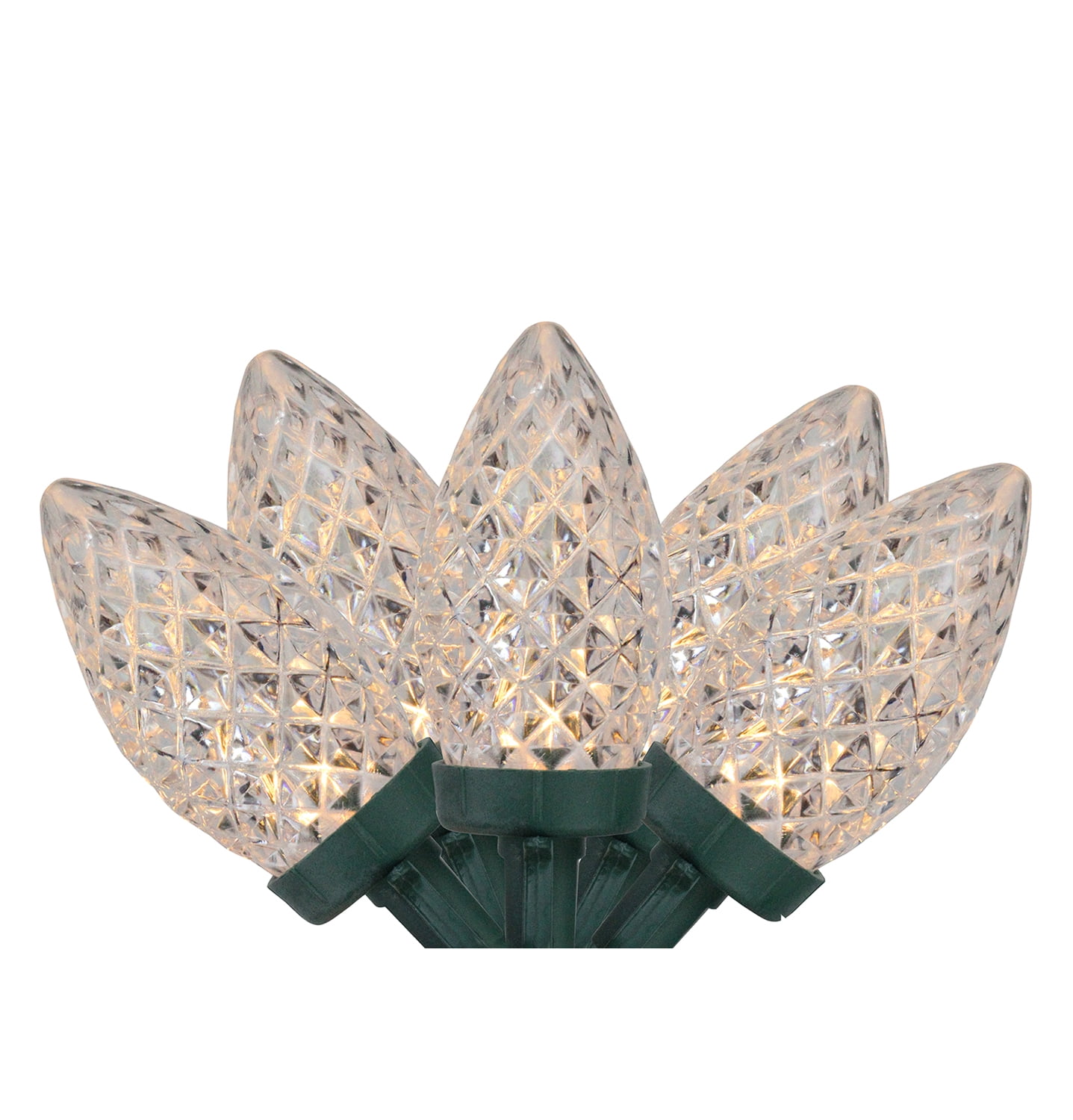 Northlight 100Ct Faceted Led C9 Christmas Lights Warm White - 66' Green Wire - Walmart.com