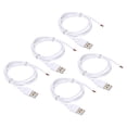 thumbnail image 1 of Unique Bargains 1M/3Ft USB 5V 3A Type-C Pigtail Power Cable, 5Pcs 22AWG USB Plug to 2 Pin Wire Open End Connector Plug, White, 1 of 5