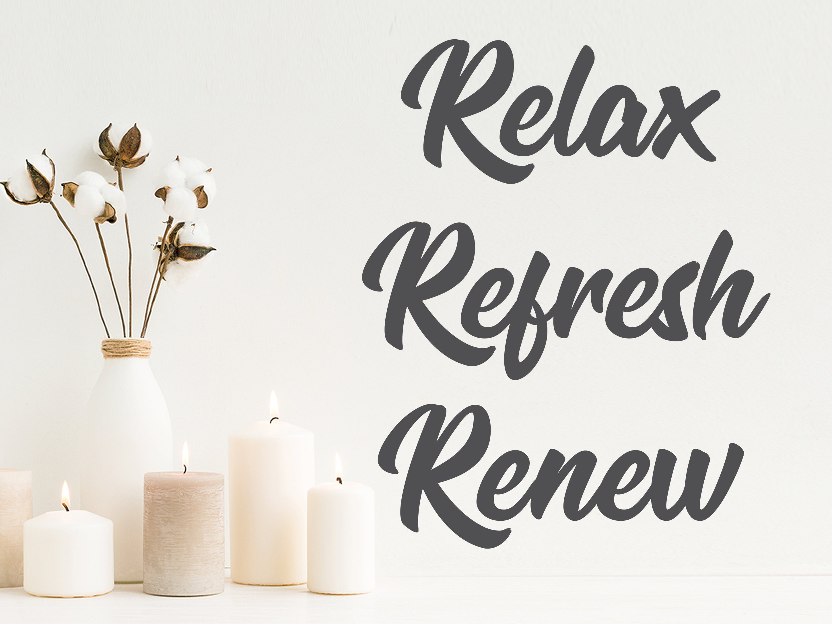 Relax Refresh Renew Bathroom Wall Decal