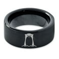thumbnail image 2 of Tungsten Otter Otters Sea Animals Ring 9mm Men Women Comfort Fit Black Flat Cut Brushed Polished, 2 of 4