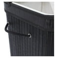 thumbnail image 5 of Drevy Double Laundry Hamper with Lid and Cloth Liner - Bamboo - Black - Easily Transport Laundry Basket - 2 Section Collapsible Hamper - String Handles, 5 of 8