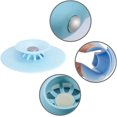 thumbnail image 5 of Tapones de drenaje de silicona universales, paquete de 5, con filtro multifuncional, diseño de presión UFO para pisos, lavabos y bañeras, 5 of 5