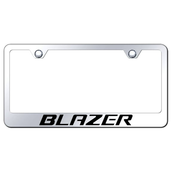 Chevy Blazer Laser Etched Logo Stainless Steel License Plate Frame (Chrome)