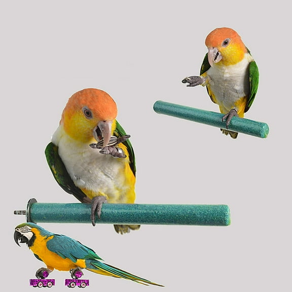 LEORX 2Pcs Bamboo Parrots Grinding Scratchers Perch for Small Birds and Parrots
