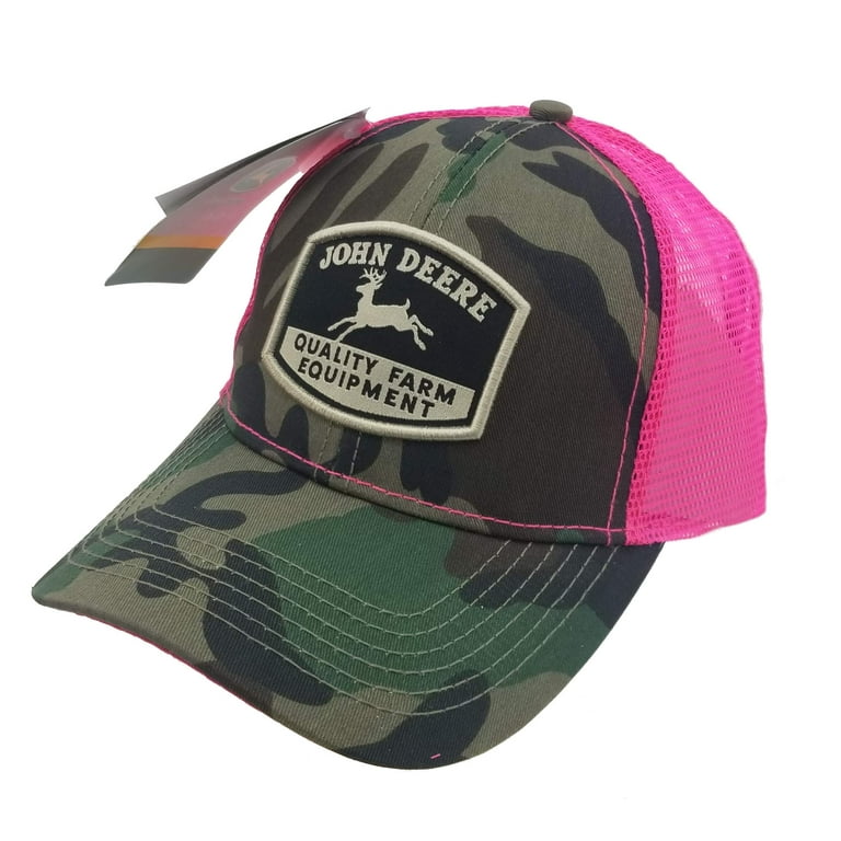 John Deere Ladies' Patch Camo/Hot Pink Mesh Back Hat/Cap - LP73333 