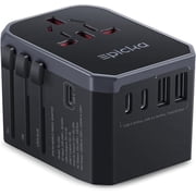 EPICKA Universal Travel Adapter with 3 USB-C & 2 USB-A Ports, International Power Adapter, European Travel Plug Adapter (TA-105C, Black)