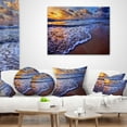 thumbnail image 3 of Designart Sunset over Blue Sea Waves - Seashore Throw Pillow - 18x18, 3 of 4