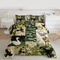 thumbnail image 2 of Homewish Hunting and Fishing Full Size Comforter Sets, Jungle Deer Bird Animal Bedding Comforter Set, Retro Green Camouflage Reversible Bedding Sets, Microfiber Bedroom Decor, 3-Piece, 2 of 8