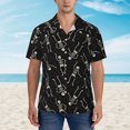 thumbnail image 2 of Balery Happy Skeletons Dancing Camisas hawaianas de manga corta para hombre, camisas playeras de corte holgado, camisas de vacaciones con botones,Small, 2 of 7