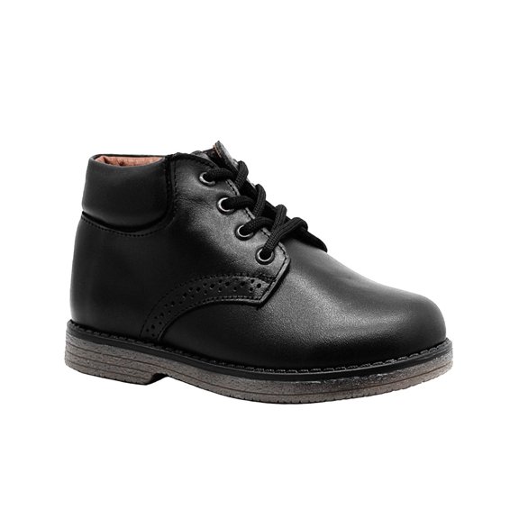 Zapato Escolar Para Niño Piel Negro Plantilla Con Arco negro 12
