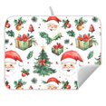 thumbnail image 5 of Ryvnso Vintage Santa Claus Trees Dish Drying Mat for Kitchen Countertop 18x24 Large Dish Pad Drainer Rack Dish Sink Mats, 5 of 7