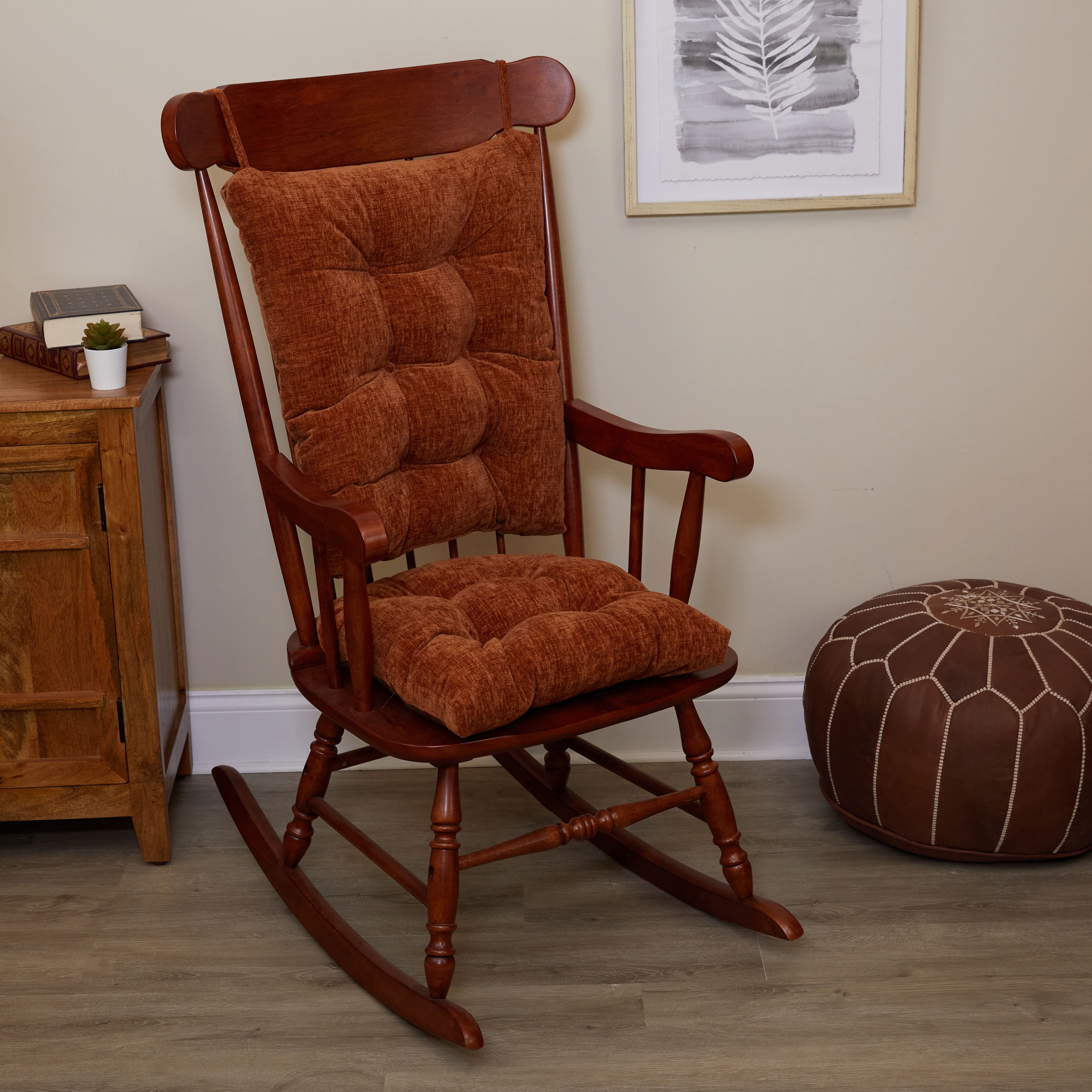 Non-Slip, Gripper Plush Rocking Chair Cushion Set