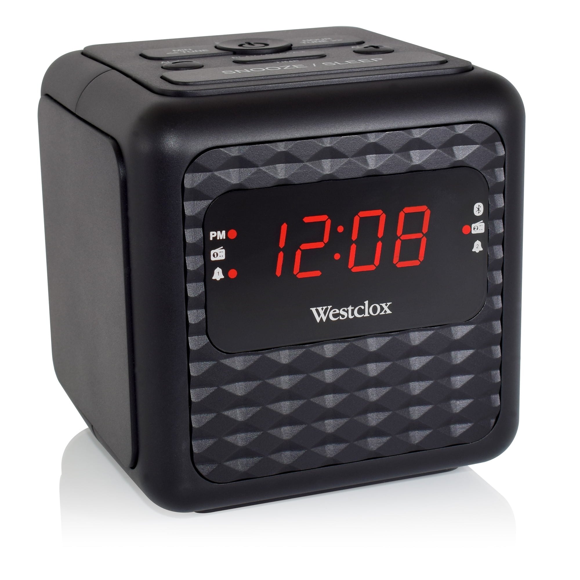 Supersonic AM FM Time Projection Alarm Clock Radio Black Sleep Snooze Aux Input 