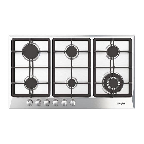 Parrilla de gas de 86 cm (36 pulgadas) Whirlpool WP3650S para empotrar de 6 quemadores en acero inoxidable