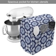 thumbnail image 2 of Indigo Stand Mixer Cover, Oriental Moroccan Tiles Like Image Floral Details, Kitchen Appliance Organizer Bag Cover with Pockets, 5 Quarts, Turquoise Dark Blue, by Ambesonne, 2 of 4
