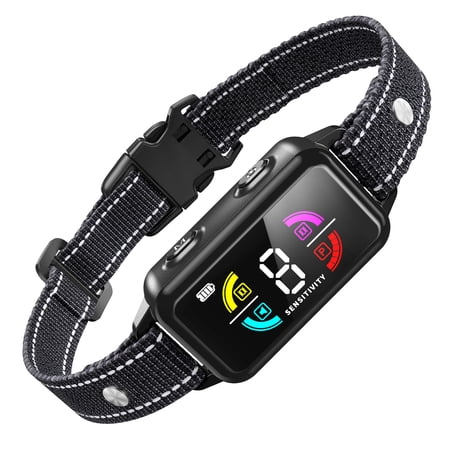 Dog Bark Collar for Large Medium Small Dogs Smart Automatic Anti Barking Device with 8 Sensitivity & Training Modes Beep Vibration Rechargeable IP67 Waterproof No Bark Collars for Dogs Easily Use