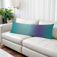thumbnail image 2 of Teal Purple Ombre Throw Pillow Covers, Modern Art Abstract Aesthetics Soft Breathable Pillow Cases with Invisible Zipper for Sleeping, Long Body Pillowcases for Couch Bed Sofa Chair 20x54 Inches, 2 of 9