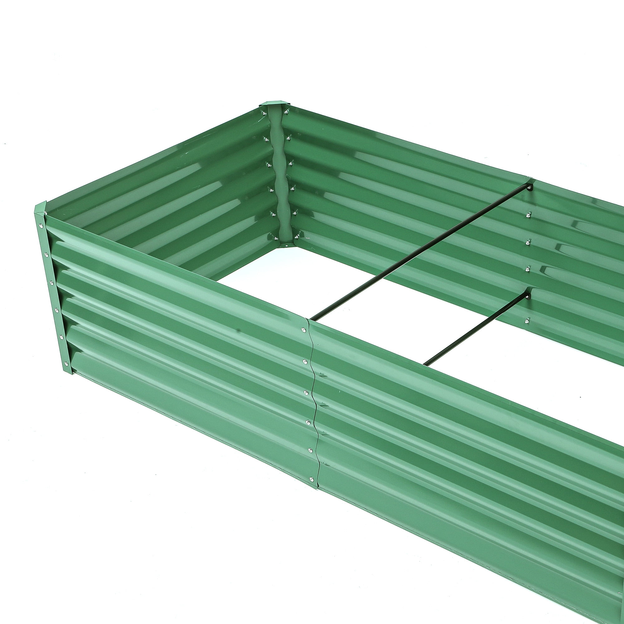 Dextrus 6x3x1.5 Ft Raised Garden Bed Kit with Gloves, Large Galvanized Metal Planter Box, Green