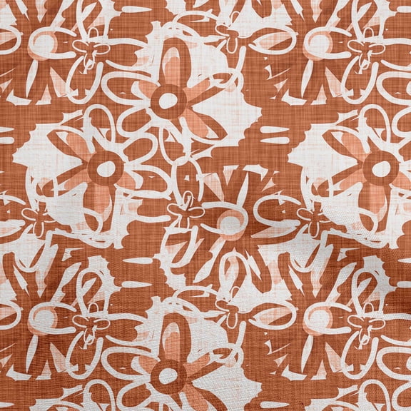 oneOone Cotton Cambric Rust Brown Fabric Abstract Diy Clothing Quilting Fabric Print Fabric By Yard 56 Inch Wide