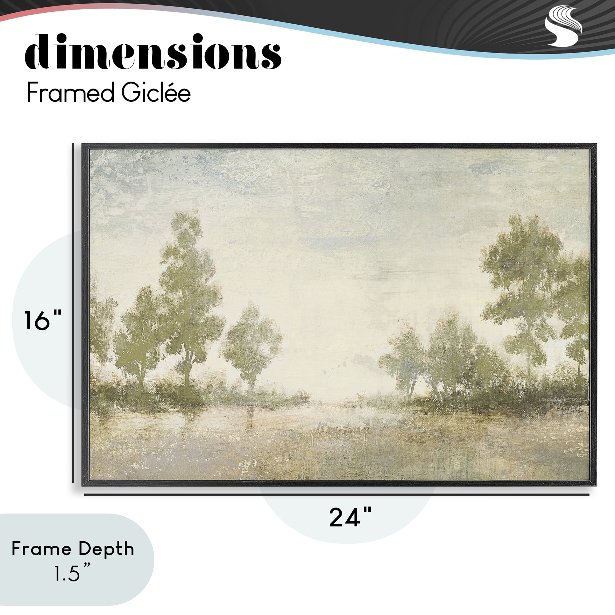 Stupell Industries Forest Light Distant Valley Black Framed Giclee Art, design by Michael Marcon