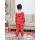 thumbnail image 3 of Pijamas familiares navideños a juego, pijamas familiares con estampado de luces de hadas, pijamas navideños con cremallera frontal., 3 of 9