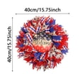thumbnail image 3 of Patriotic 4th of July Wreath for Front Door Red White Blue Independence Day Memorial Day Summer Farmhouse Wall Door Decoration(A,One Size), 3 of 5