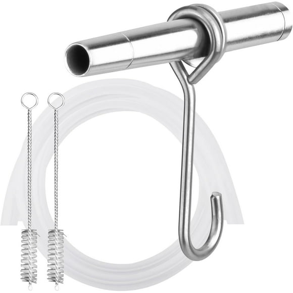 EGNMCR Outdoor Scenes Decorations Maple Syrup Tapping Kit Stainless Steel Maple Tapping Inserts 1 Tip Faucet 1 Piece 3ft Food Grade Pipe 1 Hook 2-Pack Insert Cleaning Brush trunk tap