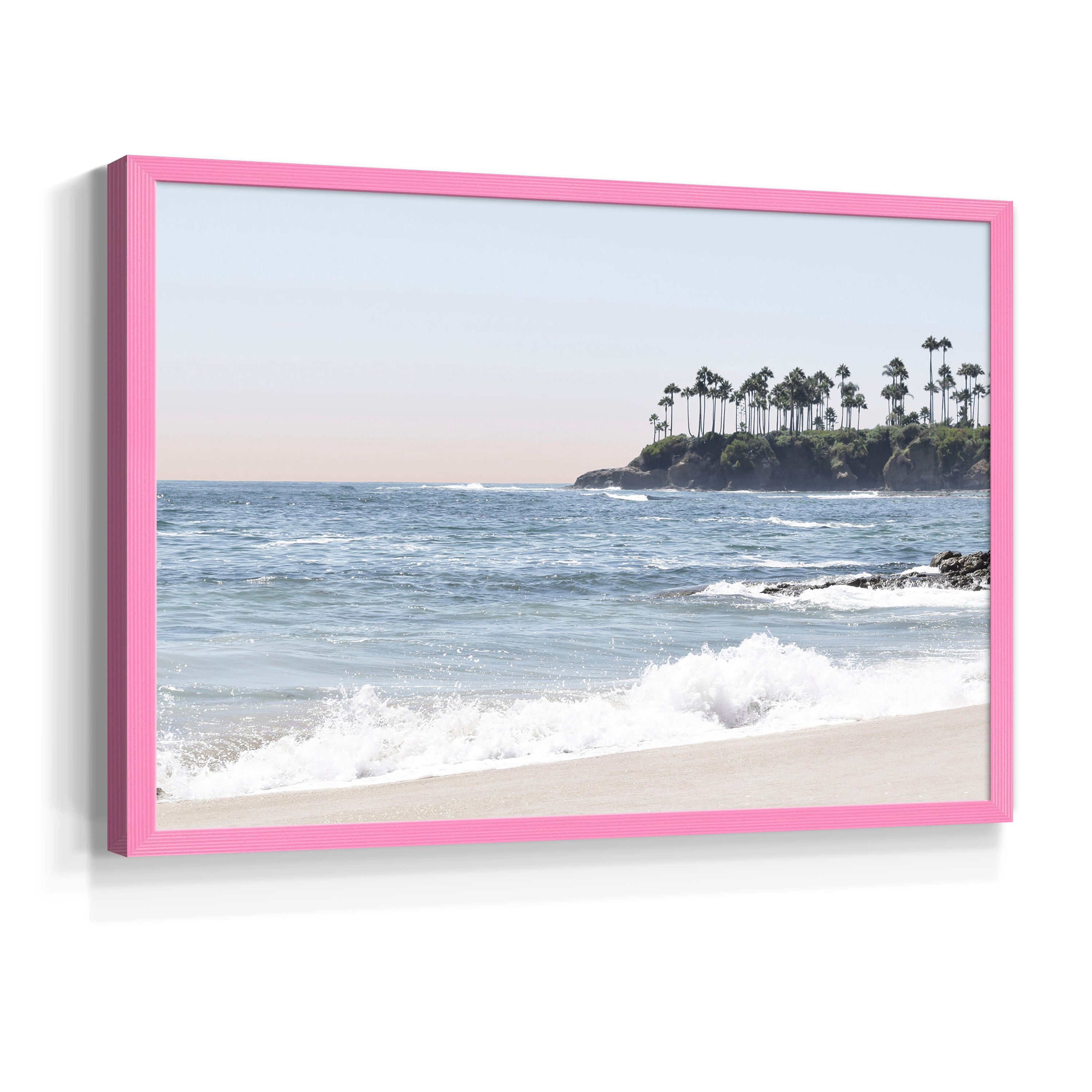 Distant Palms by Natalie Carpentieri - Restickable Framed Giclée Print