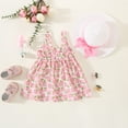 thumbnail image 4 of TAIAOJING Toddler Girls Dress Sleeveless Floral Skirt Bow Cute Sweet Suspender Dress Princess Dress With Hat, 4 of 5