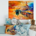 thumbnail image 2 of Designart ' Boats Near Coastal Town Resting On The Water III ' Nautical & Coastal Canvas Wall Art Print, 2 of 4