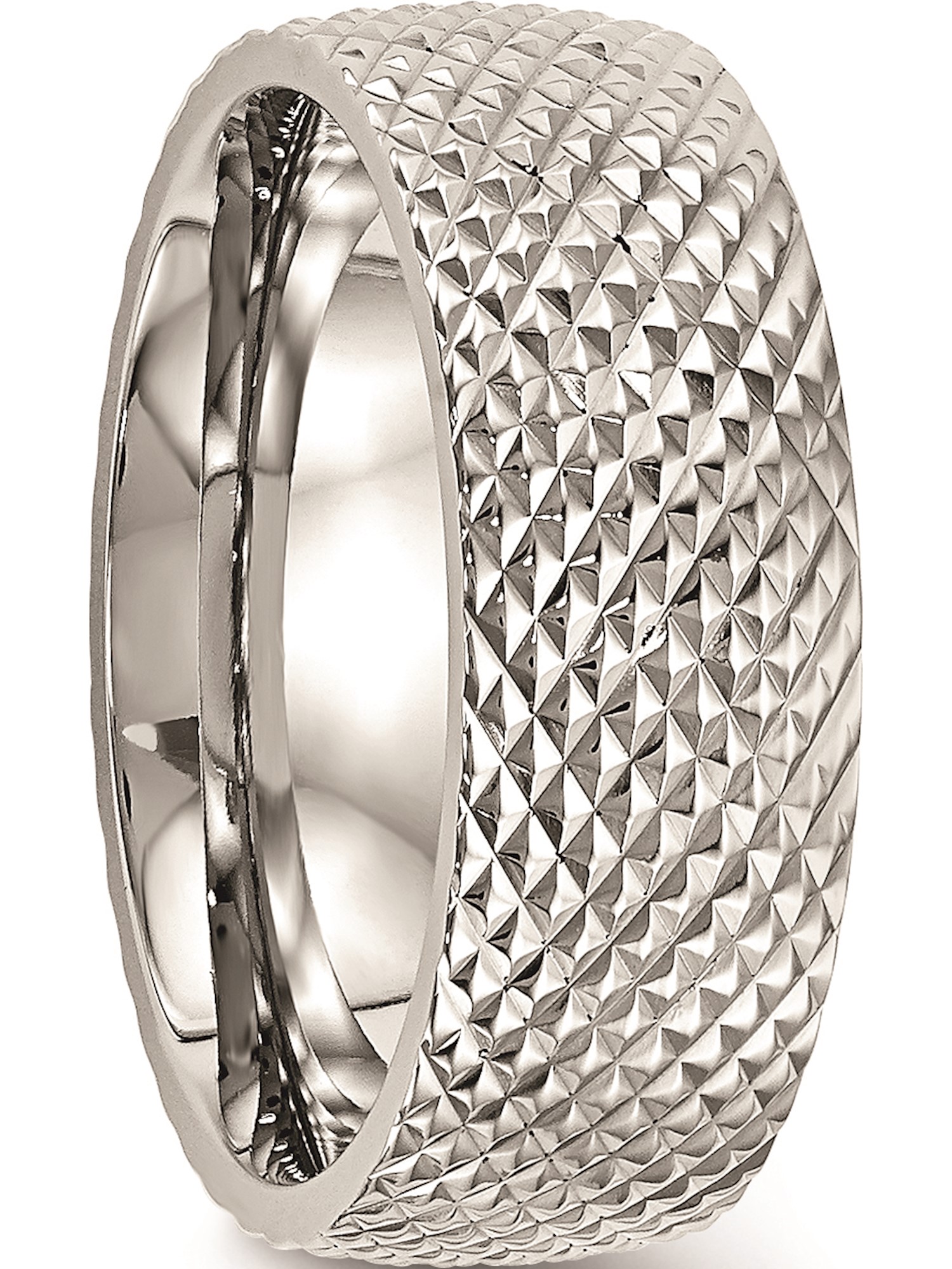 Bridal Wedding Bands Decorative Bands Stainless Steel Polished Textured Ring Size 10