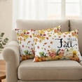 thumbnail image 2 of Hello Fall Outdoor Pillow Covers 20"x12" Set of 2,Waterproof Throw Pillow Covers for Patio Furniture,Orange Pumpkins Thanksgiving Maple Leaf Decorative Cushion Pillowcases for Garden Porch Couch Sofa, 2 of 9