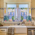 thumbnail image 2 of Yayeee Kitchen Curtains Tier Set of 2 Light Filtering 57"x24" Over Sink Window Panels, Seaside Boat, 2 of 7