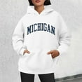 thumbnail image 2 of Bibifish Hoodies For Women Michigan City Letter Print Fall Trendy Preppy Hoodies Long Sleeve Female Pullover Tops With Pocket, 2 of 4