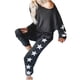 thumbnail image 4 of Pantalones de manga larga estampados sueltos de moda para mujer, traje informal de dos piezas Wmkox8yi bvn2450, 4 of 5