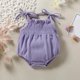 thumbnail image 3 of Gibobby Pañalero de algodón sin mangas de Color sólido para niñas pequeñas, mono para recién nacidos, ropa para niños, moda(Morado, 3-6 Meses), 3 of 4