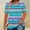 aca_Sky Blue, variant on Tops for Women Plus Size Oversized Striped T-Shirts Beach Summer V-Neck Short Sleeve Trendy Blouses Sky Blue Tops